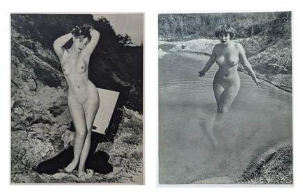 Double Sided French Heliogravure Nude Female ROLAND CARRE