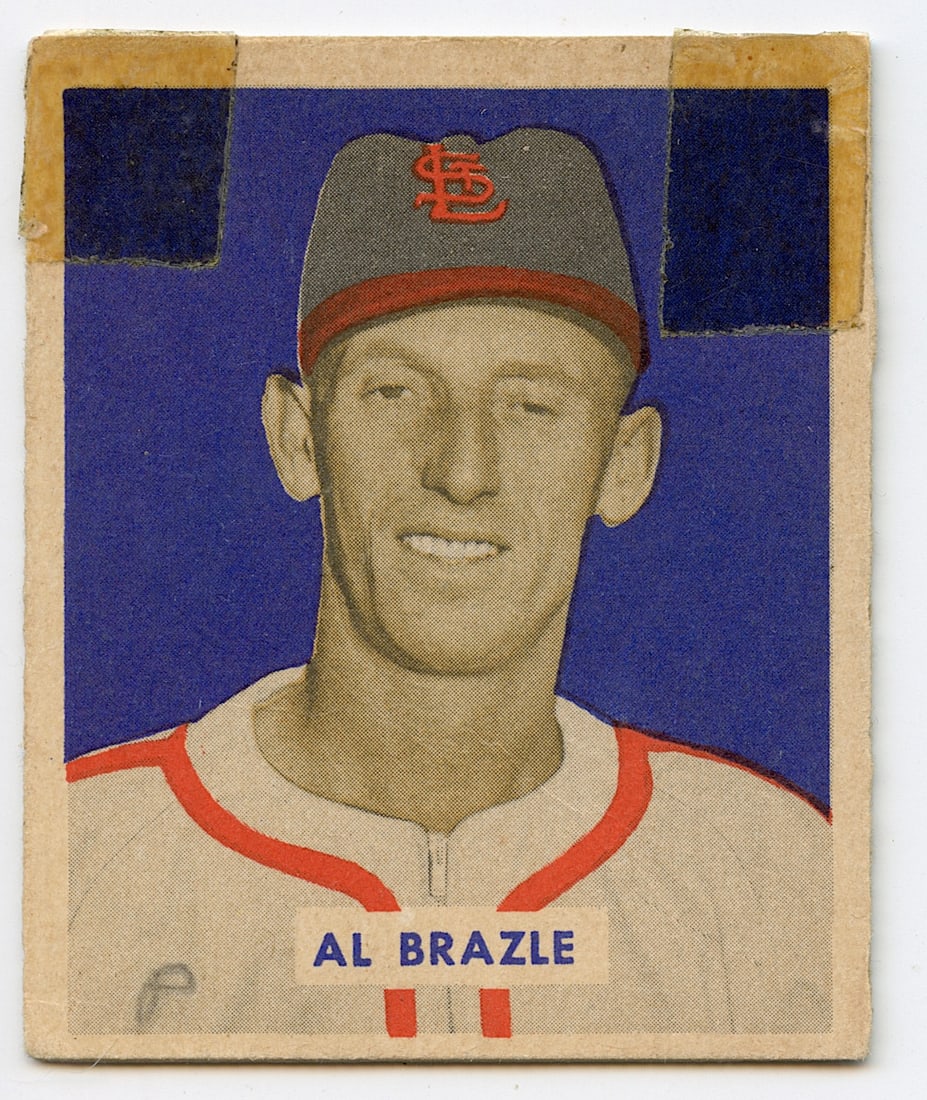 1949 Bowman Baseball # 126 Al Brazle, P, St. Louis Cardinals (1 of 2)