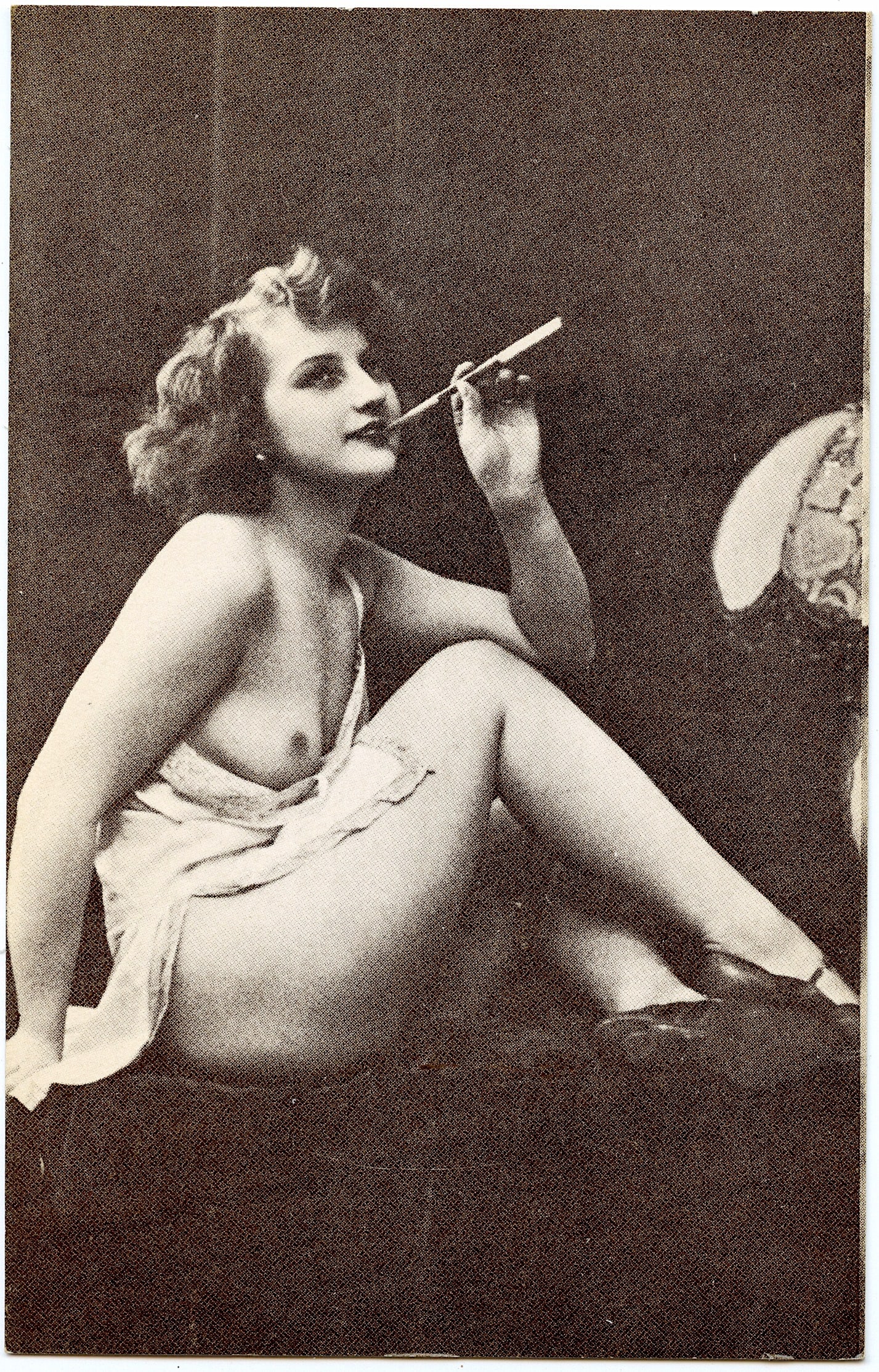 Early 20th C. Burlesque French Card Gravure Pin Up Female (1 of 1)