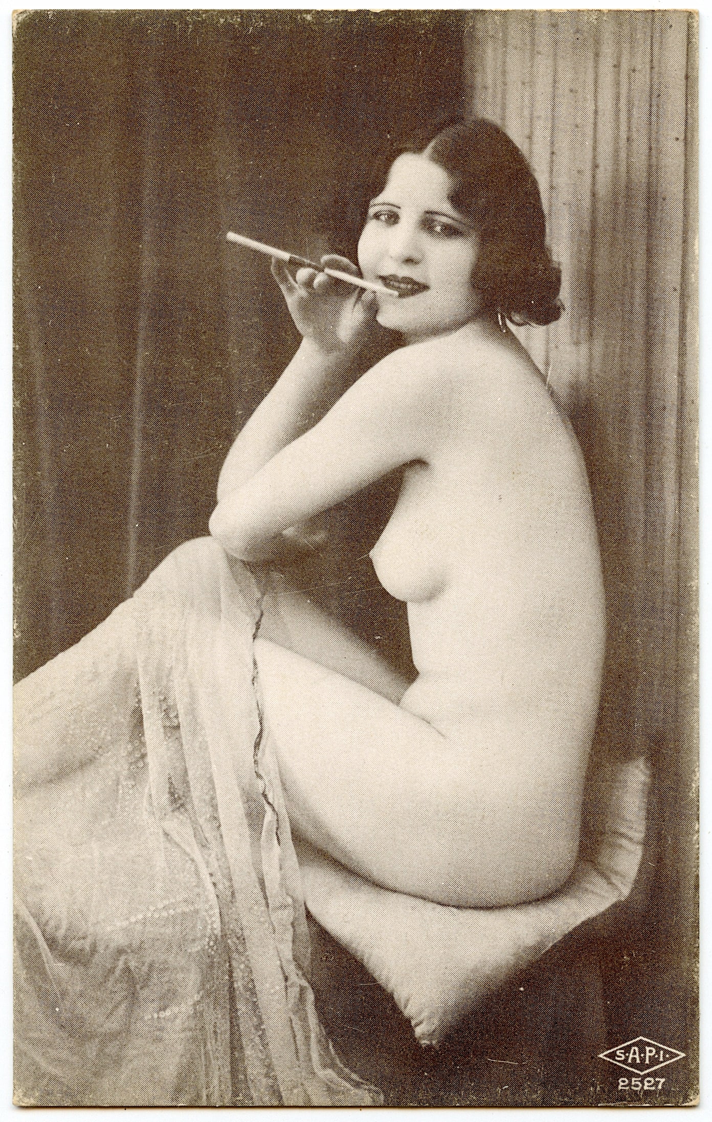 Early 20th C. Burlesque French Card Gravure Pin Up Female (1 of 1)