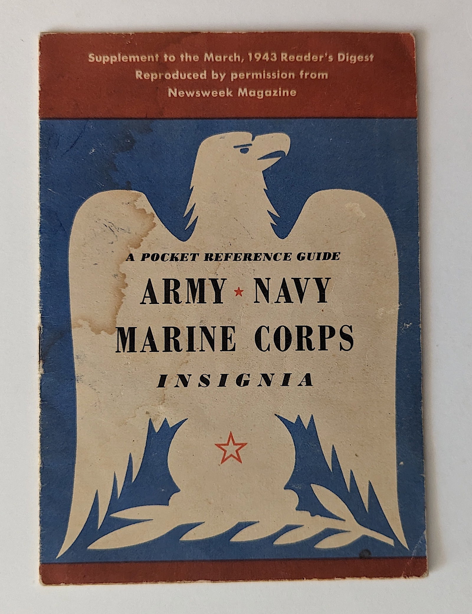 1943 A Pocket Guide ARMY - NAVY Marine Corp INSIGNIA: This lot is from a deceased collector in PBC. We have included quality images to show it's actual condition. This lot is located in Boca Raton, Fl and its shipment will be made directly by Artelisted.