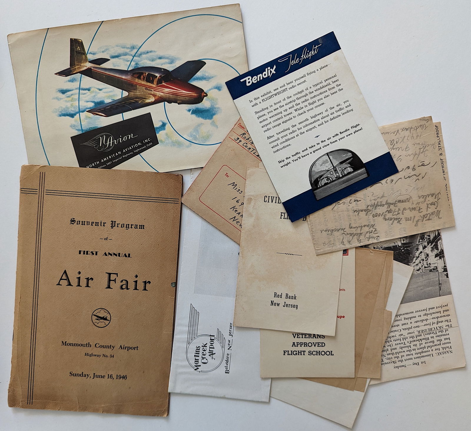 Lot with Ephemera Air, Avion, Flights, 1940s (1 of 3)