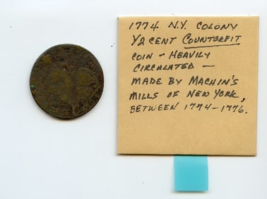 1774 N.Y. Colony 1/2 Cent Coin Circulated