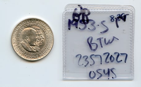 1953-S Washington Carver Com Half Dolar Coin 90% Silver