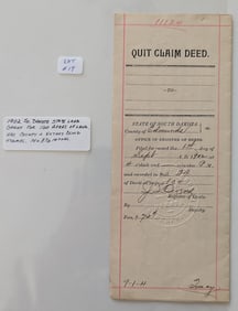 1902 So. Dakota State Land Grant for 160 Acres, Stamped 14" x 8.5"