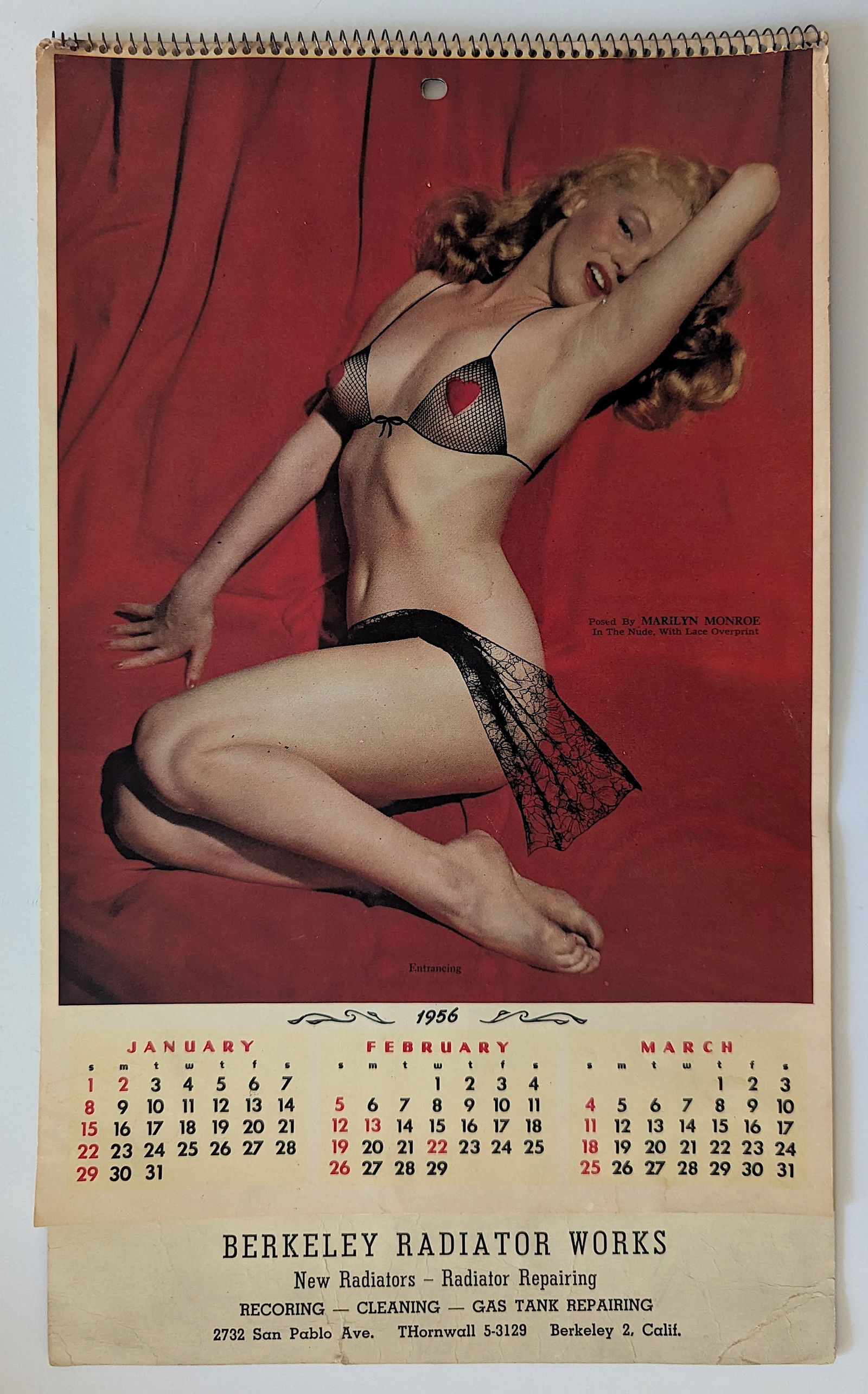 MARILYN MONROE 1956 Original PIN-UP Calendar 4 Lithos (1 of 5)