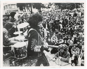Type I Photo JIMI HENDRIX in San Francisco's Golden Gate Park Stamped