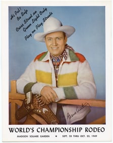 Vintage Original Promo Card GENE AUTRY World's Champion Rodeo, 1949