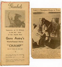 Vintage Original Ephemera Related GENE AUTRY, 1940s