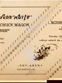 Authentic GENE AUTRY Ephemera Rodeo Chuck Wagon Dinner