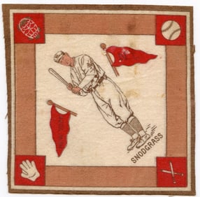 Vintage 1914 Baseball Felt Blanket from Approx. 5.25" x 5"