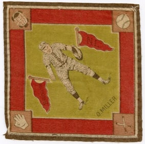 Vintage 1914 Baseball Felt Blanket from Approx. 5.25" x 5"