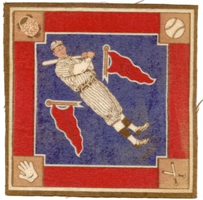 Vintage 1914 Baseball Felt Blanket from Approx. 5.25" x 5"