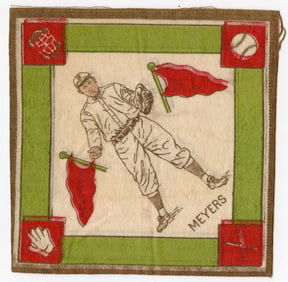 Vintage 1914 Baseball Felt Blanket from Approx. 5.25" x 5"