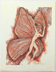 MICHELE TUYES Signed Stone Lithograph Limited Ed. Art Deco