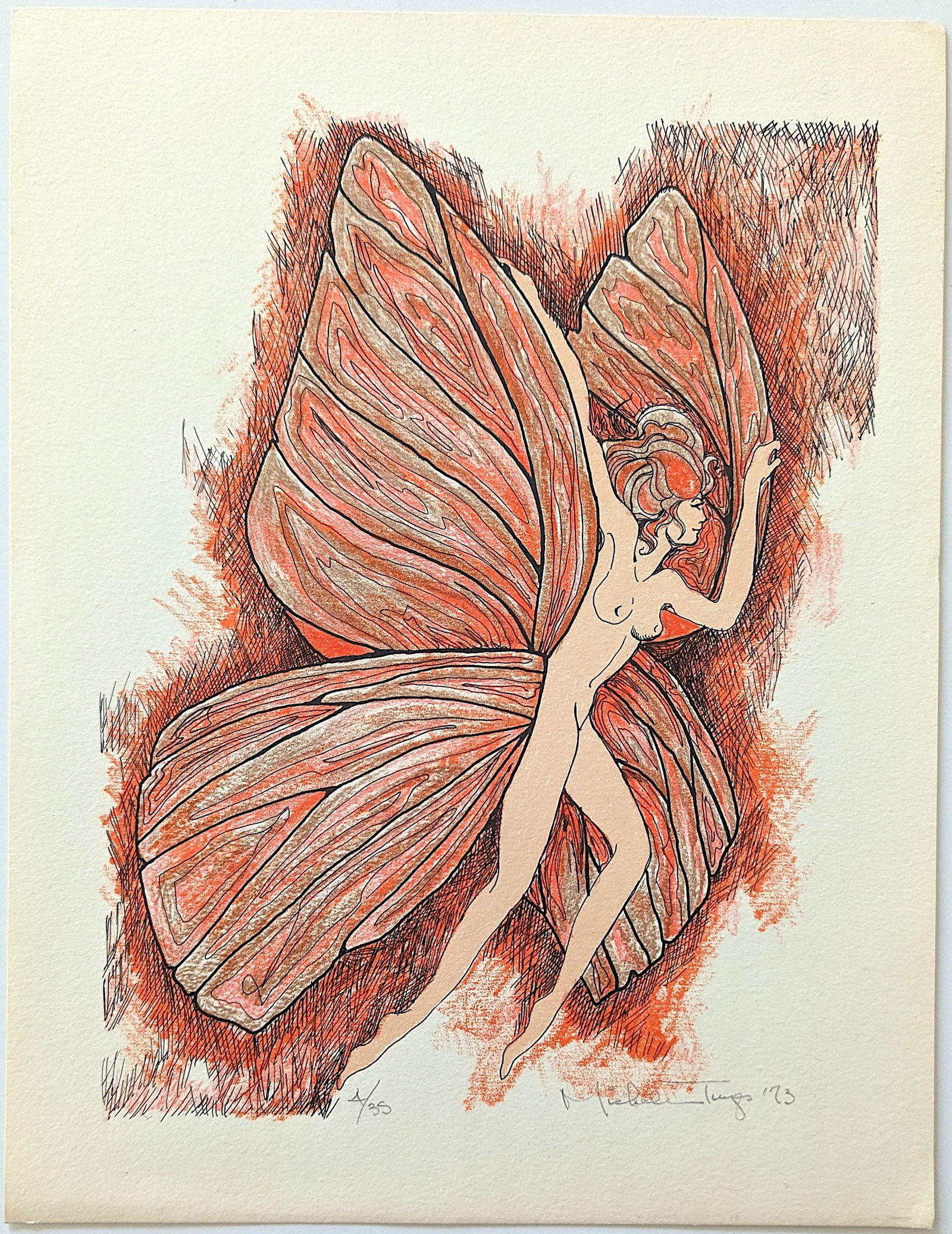 MICHELE TUYES Signed Stone Lithograph Limited Ed. Art Deco (1 of 2)