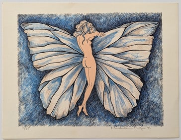 MICHELE TUYES Signed Stone Lithograph Limited Ed. Art Deco