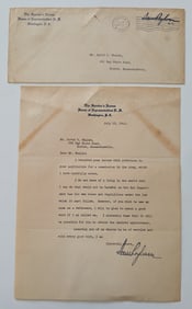 SAM "MR. DEMOCRAT" RAYBURN - TYPED LETTER SIGNED 11/17/1945
