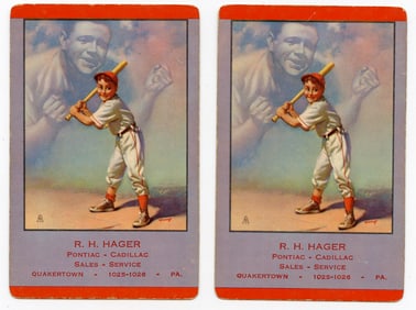Set 4 Babe Ruth Playing Cards, Brown & Bigelow, 1953
