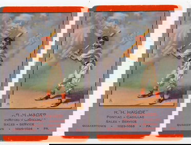 Set 4 Babe Ruth Playing Cards, Brown & Bigelow, 1953