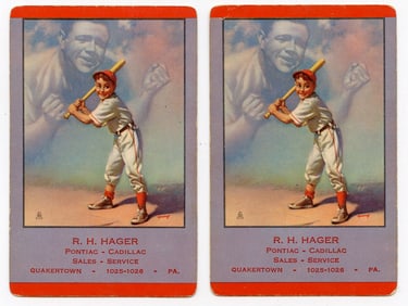 Set 4 Babe Ruth Playing Cards, Brown & Bigelow, 1953