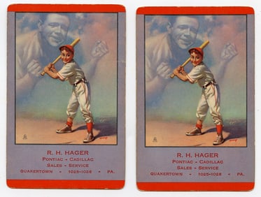 Set 4 Babe Ruth Playing Cards, Brown & Bigelow, 1953