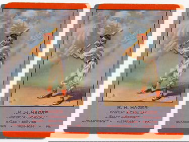 Set 4 Babe Ruth Playing Cards, Brown & Bigelow, 1953