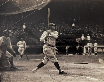 Vintage @1978 Iconic Photo BABE RUTH Baseball Yankees Stamped