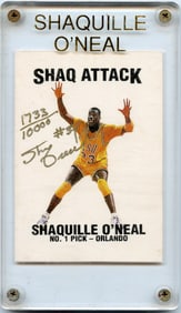 1992-93 Shaquille O’Neal Shaq Attack Promo Card Orlando Magic SIGNED