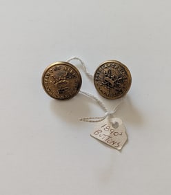 Pair Military Uniform Buttons, 1890s