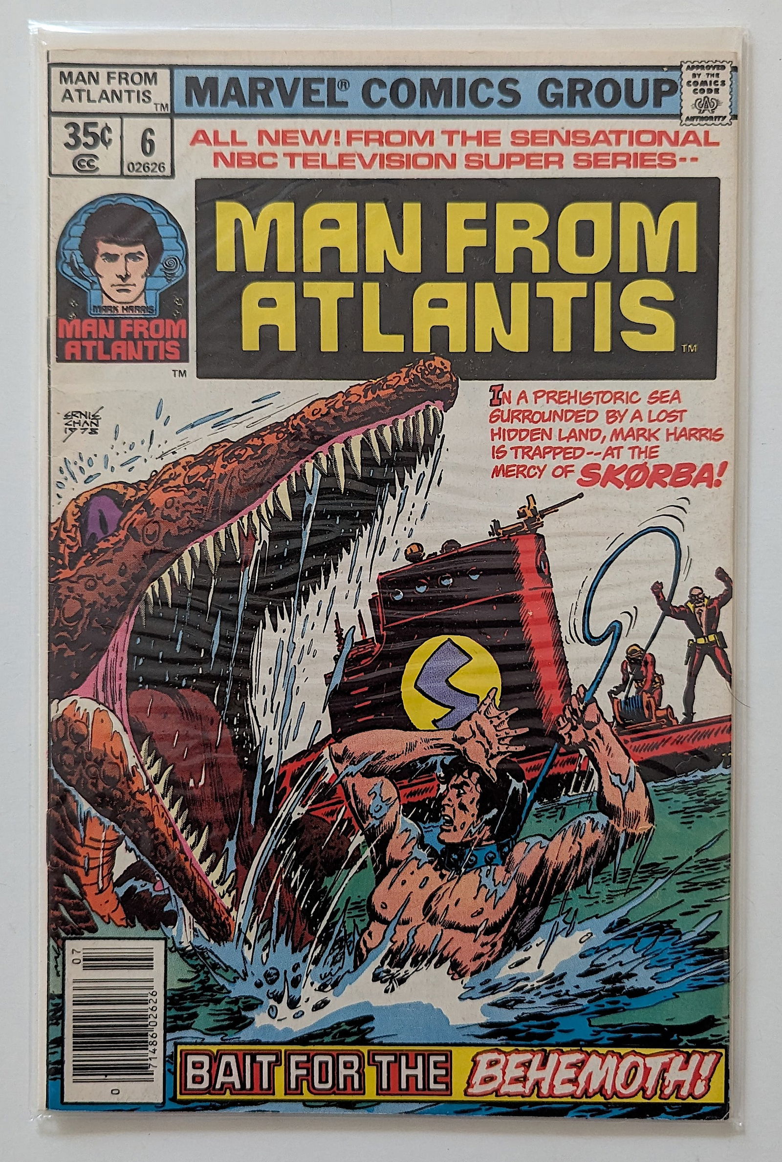 Man from Atlantis Marvel 6 VF/NM Bronze Age 1970s comic book TV Skorba U-Boat (1 of 1)