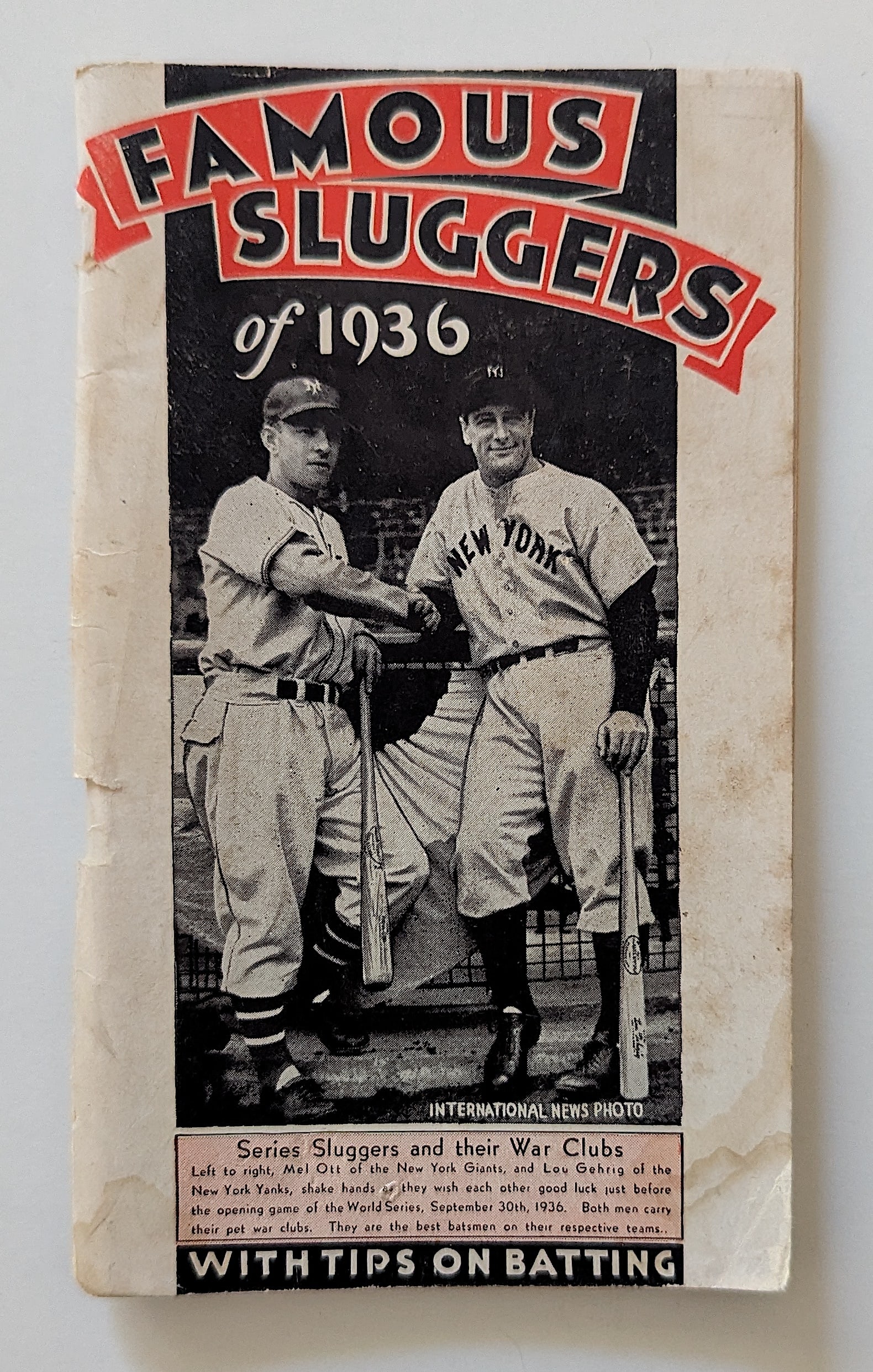 1936 Famous Sluggers Yearbook Baseball Vintage: This lot is coming from the estate of a collector in PBC. We have included a quality scan to show it's actual condition. This lot is located in Boca Raton, Fl and its shipment will be made directly by