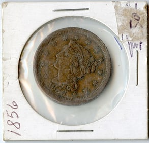 US Coin Collectors  Braided Hair  Cent, 1856