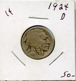 US Coin Collectors Buffalo Nickel 1924 D