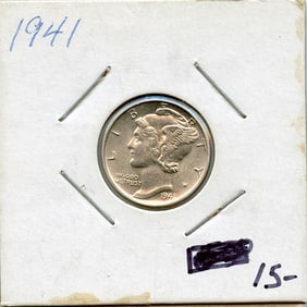 US Coin Collectors Mercury Dime 10c 1941