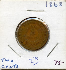 US Coin Collectors 2 Cents 1868