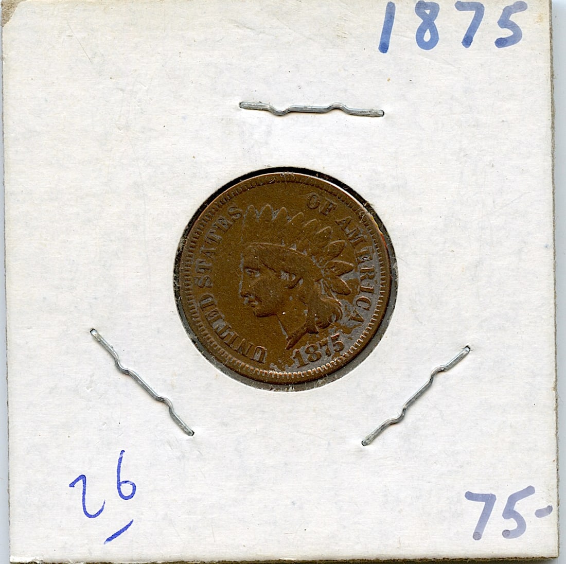 US Coin Collectors Indian Head Cent 1875 (1 of 2)