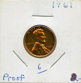 US Coin Collectors Proof Lincoln Cent 1961