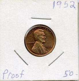US Coin Collectors Proof Lincoln Cent 1952