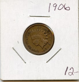 US Coin Collectors Indian Head Cent 1906