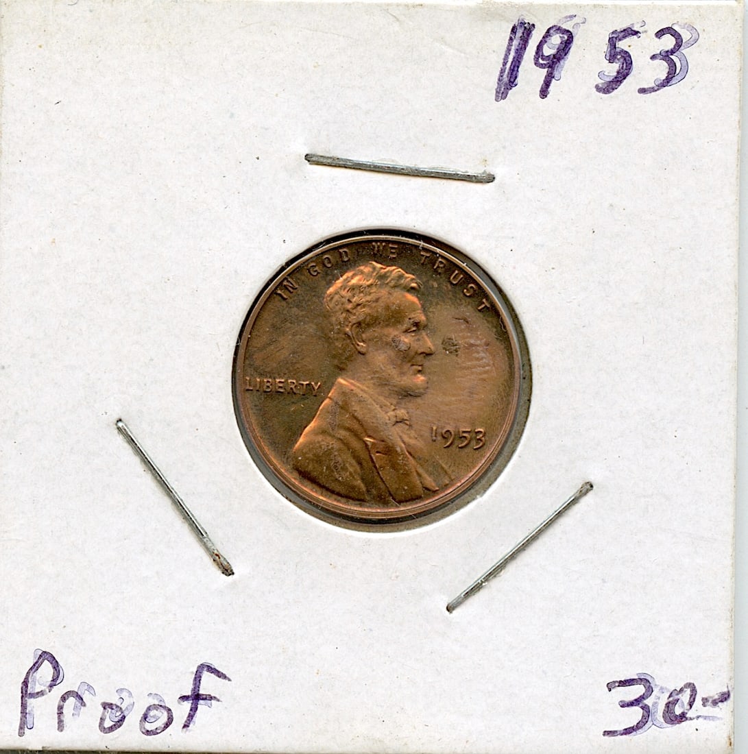 US Coin Collectors Proof Lincoln Cent 1953 (1 of 2)