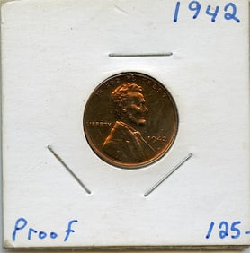 US Coin Collectors Proof Lincoln Cent 1942 Proof