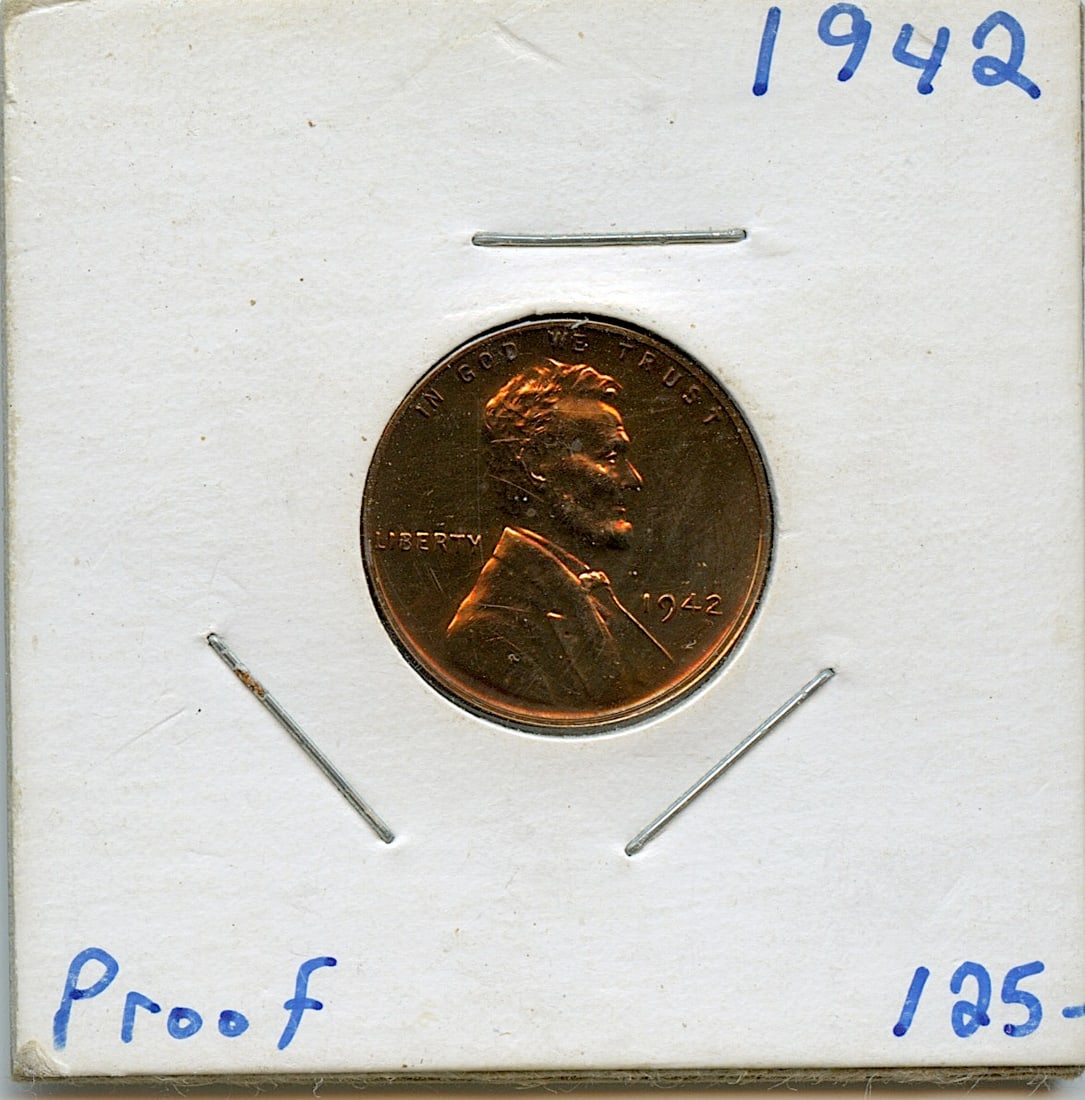US Coin Collectors Proof Lincoln Cent 1942 Proof (1 of 2)