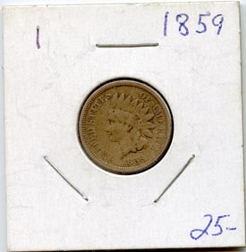US Coin Collectors Indian Head Cent 1859
