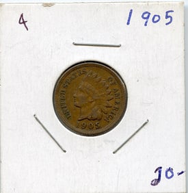 US Coin Collectors Indian Head Cent 1905