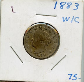 US Coin Collectors 5 Cents Liberty V Nickel 1883