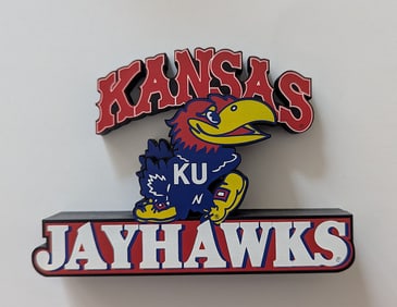 Kansas Jayhawks Vintage Team Logo Wall Plaque 4.5" x 6"
