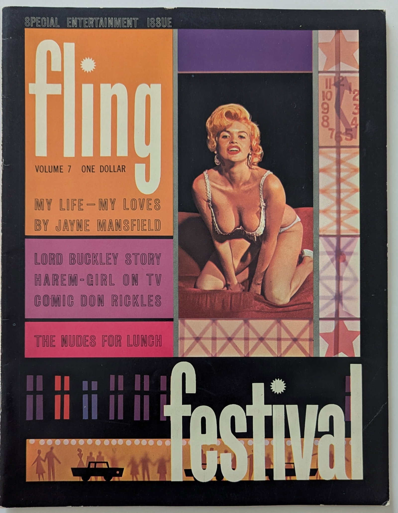 Fling Festival Volume 7 Vintage Adult Magazine 1961: This lot is coming from the estate of a photographer in LA. We have included a quality scan to show it's actual condition. This lot is located in Boca Raton, Fl and its shipment will be made directly 