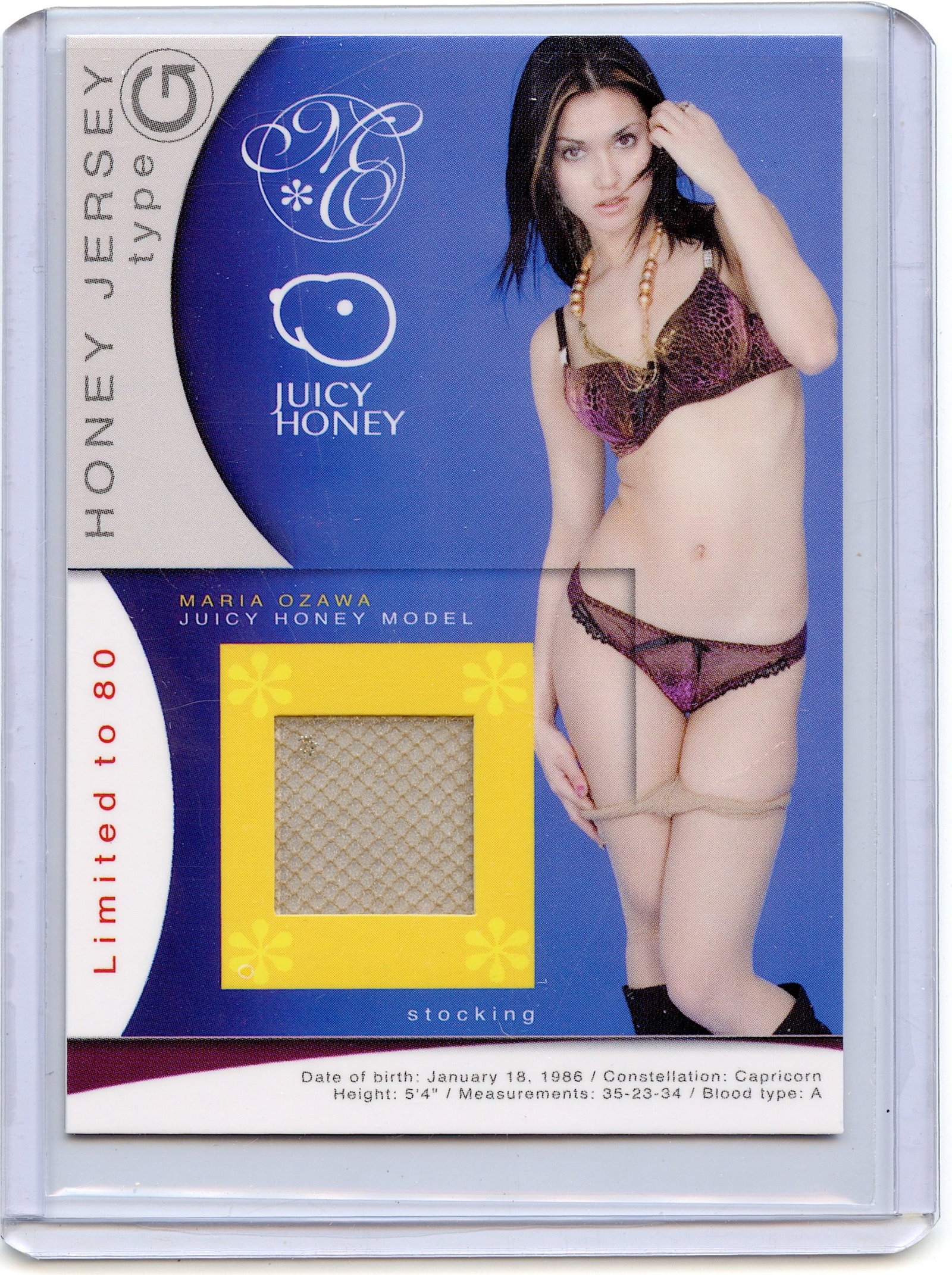 Honey Jersey Juicy Honey Model Maria Ozawa: This lot is coming from the estate of a photographer in LA. We have included a quality scan to show it's actual condition. This lot is located in Boca Raton, Fl and its shipment will be made directly 