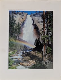 Original Vintage Photograph Nevada Falls and Rainbow by RALPH KRUBNER